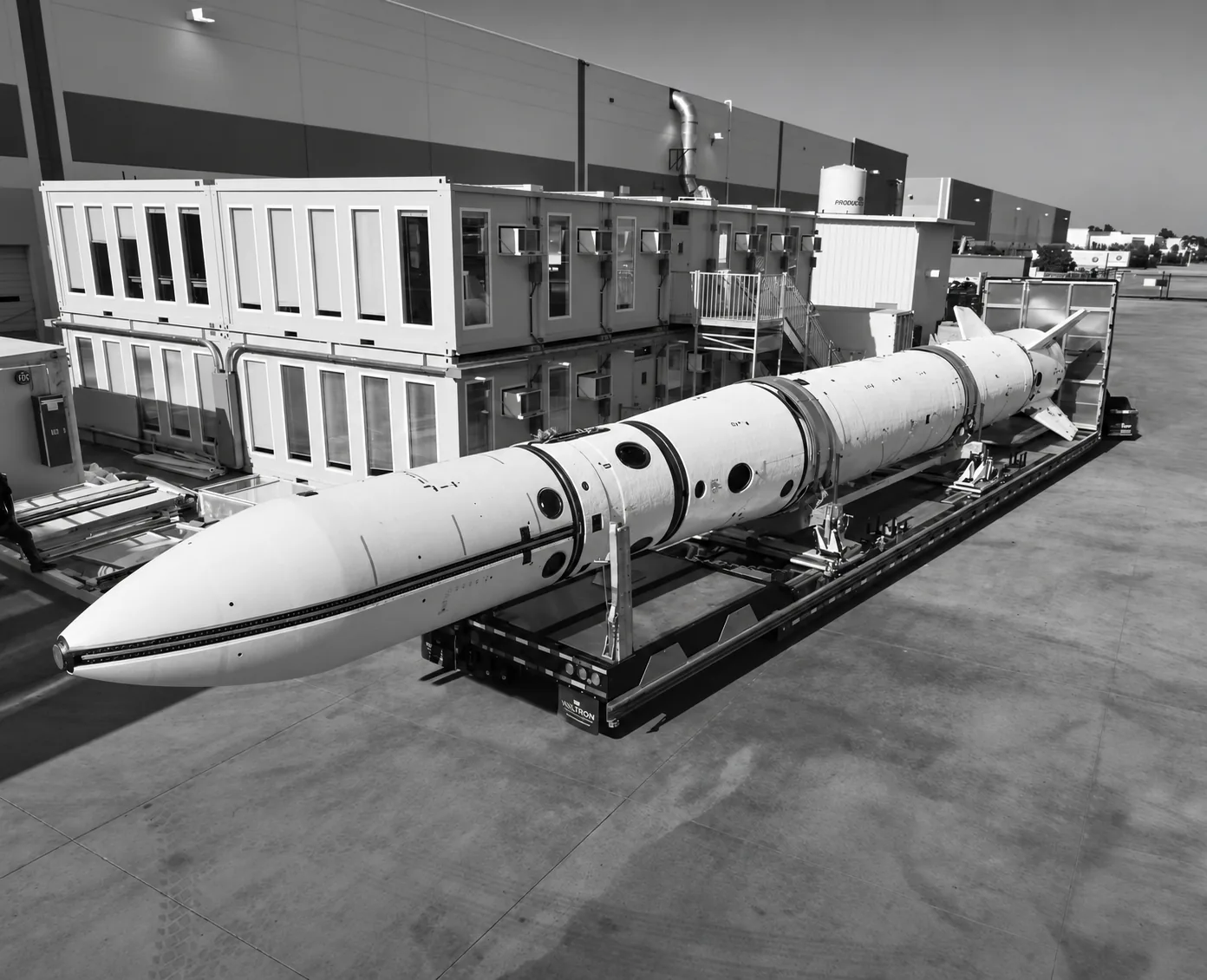 Rocket hardware in a test facility
